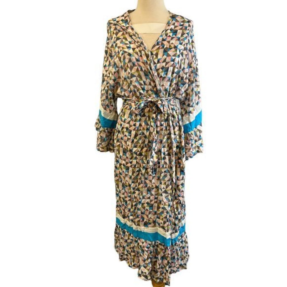ROOM SERVICE Pjs Room Service Print‎ Robe in Grey Geo (L-XL) - Picture 3 of 6